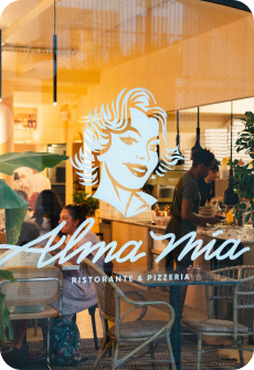 vitrine restaurant alma mia Arcachon 